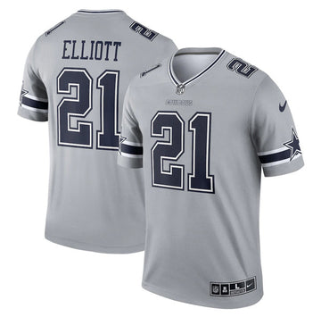 Ezekiel Elliott Dallas Cowboys gray jersey