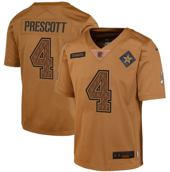 Dak Prescott Dallas Cowboys brown Salute To Service jersey