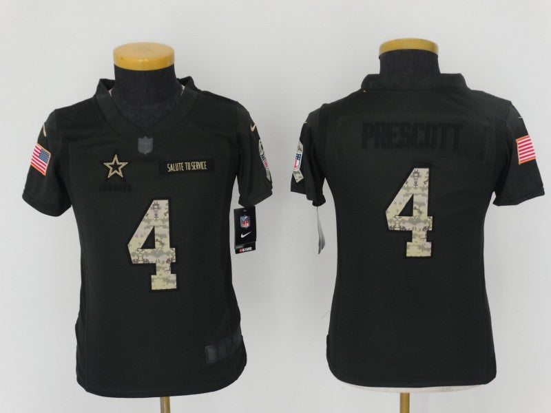 Dak Prescott Dallas Cowboys black Salute To Service jersey
