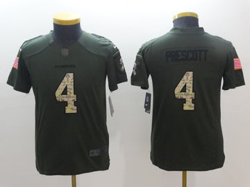 Dak Prescott Dallas Cowboys olive Salute To Service jersey