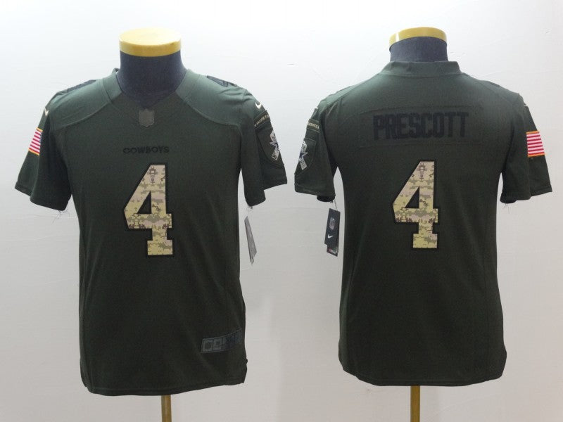 Dak Prescott Dallas Cowboys olive Salute To Service jersey