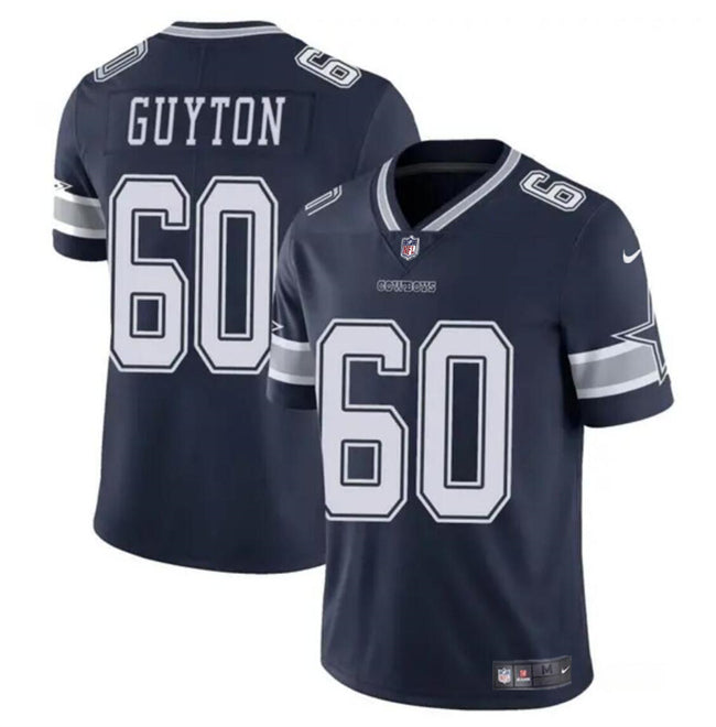 Tyler Guyton Dallas Cowboys navy jersey