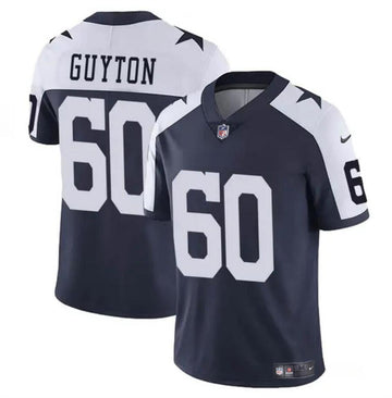 Tyler Guyton Dallas Cowboys navy-white jersey