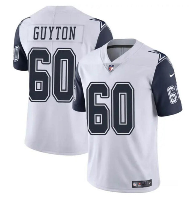 Tyler Guyton Dallas Cowboys white Color Rush jersey