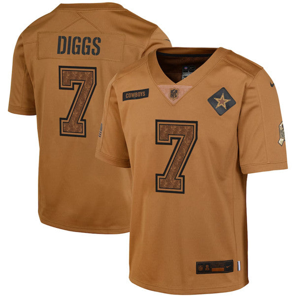 Trevon Diggs Dallas Cowboys brown Salute To Service jersey