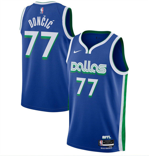 Luka Doncic Dallas Mavericks blue City Edition jersey