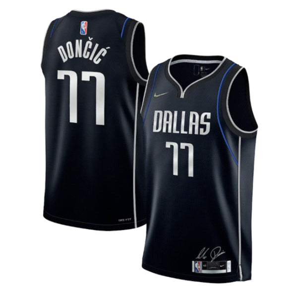 Luka Doncic Dallas Mavericks navy jersey
