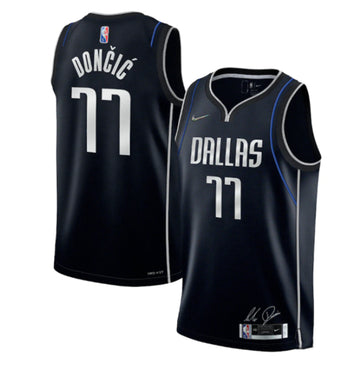 Luka Doncic Dallas Mavericks navy jersey