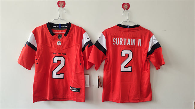 Pat Surtain II Denver Broncos orange FUSE jersey