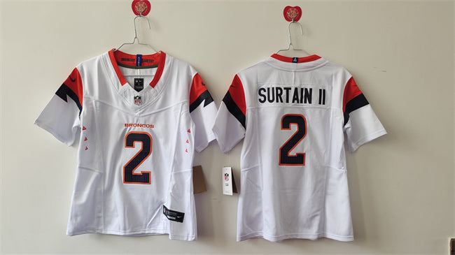 Pat Surtain II Denver Broncos white FUSE jersey