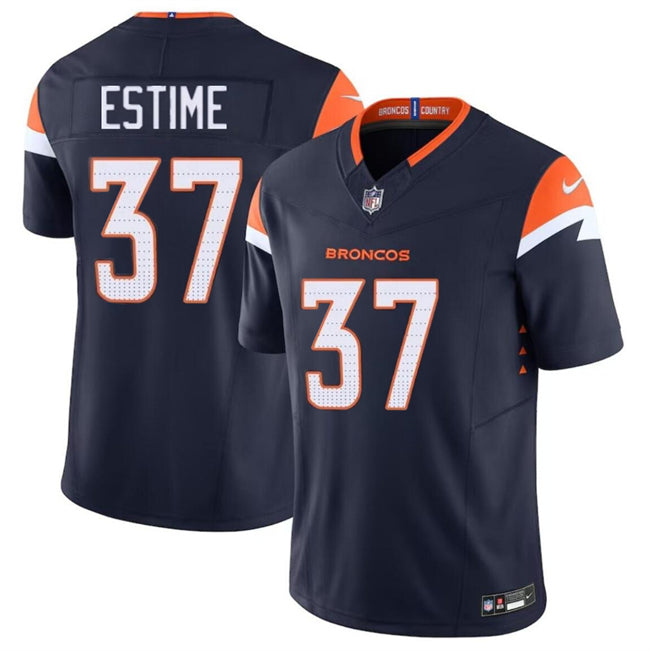 Audric Estime Denver Broncos navy FUSE jersey