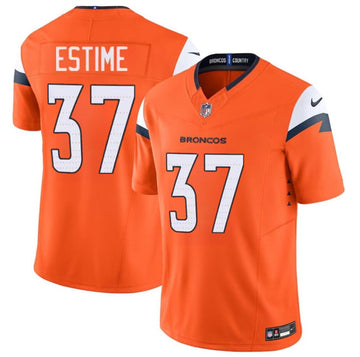 Audric Estime Denver Broncos orange FUSE jersey