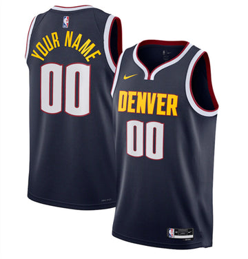 Custom Denver Nuggets navy jersey