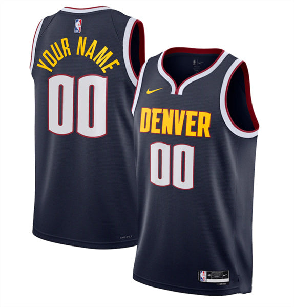 Custom Denver Nuggets navy jersey