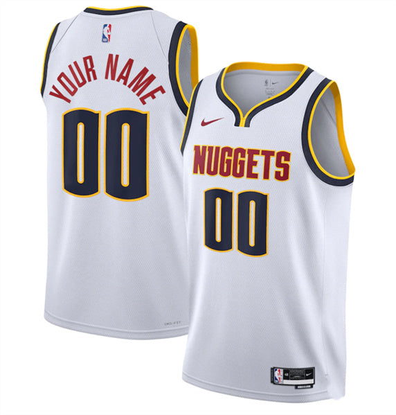Custom Denver Nuggets white jersey