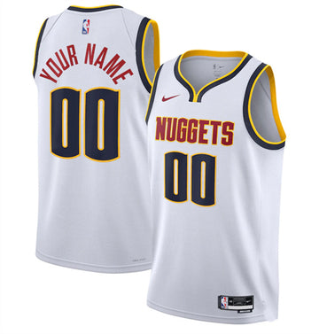 Custom Denver Nuggets white jersey