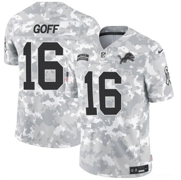Jared Goff Detroit Lions camo Salute To Service jersey