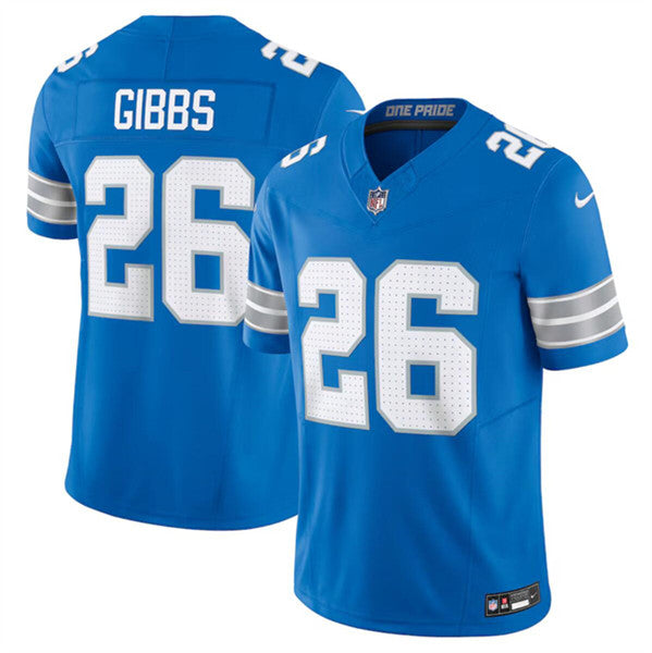 Jahmyr Gibbs Detroit Lions blue FUSE jersey