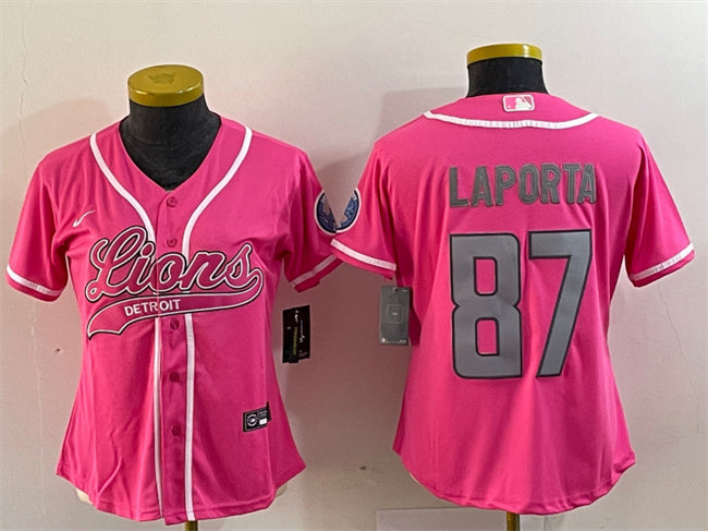 Sam LaPorta Detroit Lions pink jersey