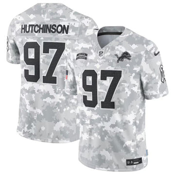 Aidan Hutchinson Detroit Lions camo Salute To Service jersey