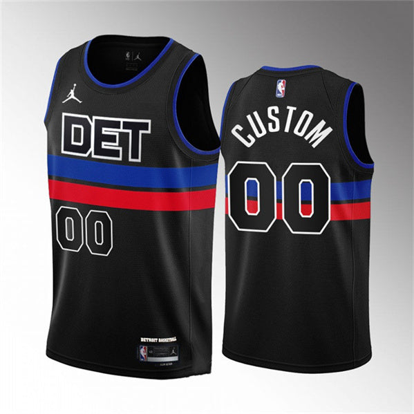 Custom Detroit Pistons black jersey