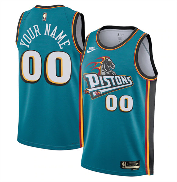 Custom Detroit Pistons teal jersey