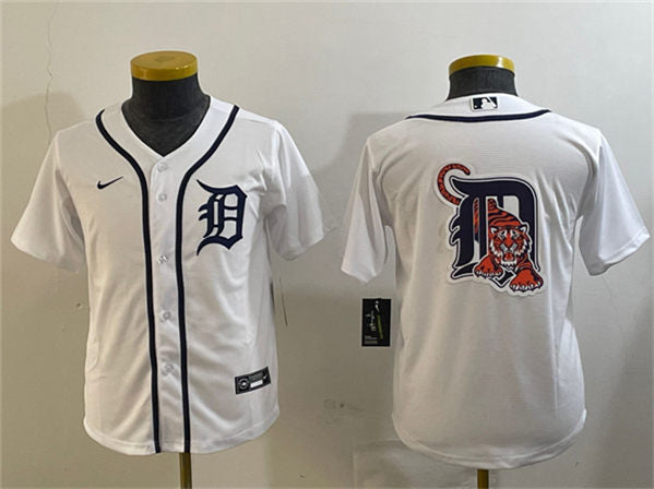 Team Big Logo Detroit Tigers white jersey