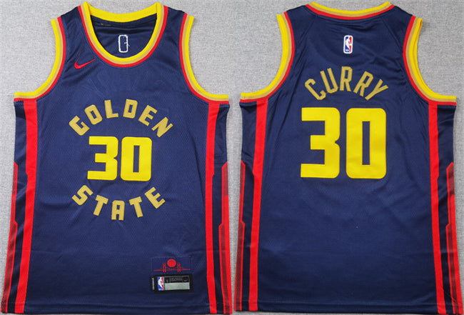 Stephen Curry Golden State Warriors navy City Edition jersey