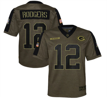 Aaron Rodgers Green Bay Packers green Salute To Service jersey