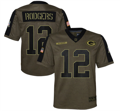 Aaron Rodgers Green Bay Packers green Salute To Service jersey