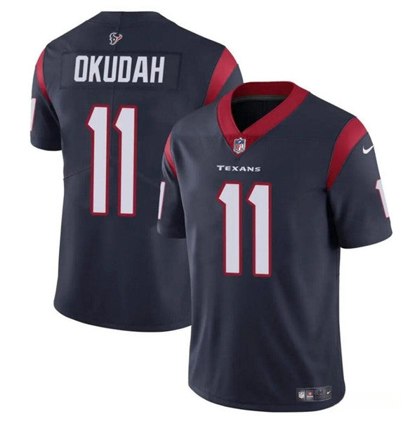 Jeff Okudah Houston Texans navy jersey