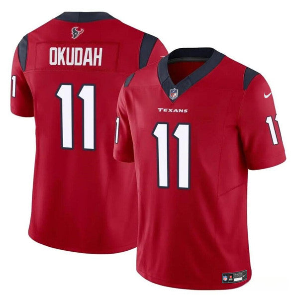 Jeff Okudah Houston Texans red FUSE jersey