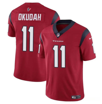Jeff Okudah Houston Texans red jersey
