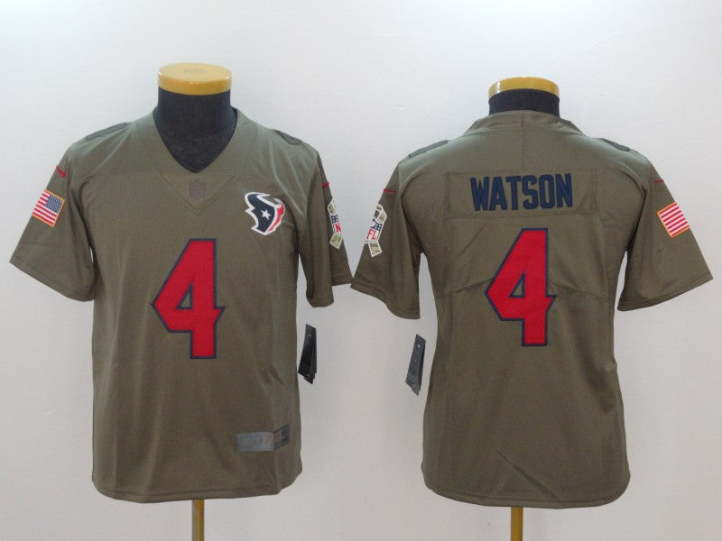 Deshaun Watson Houston Texans olive Salute To Service jersey