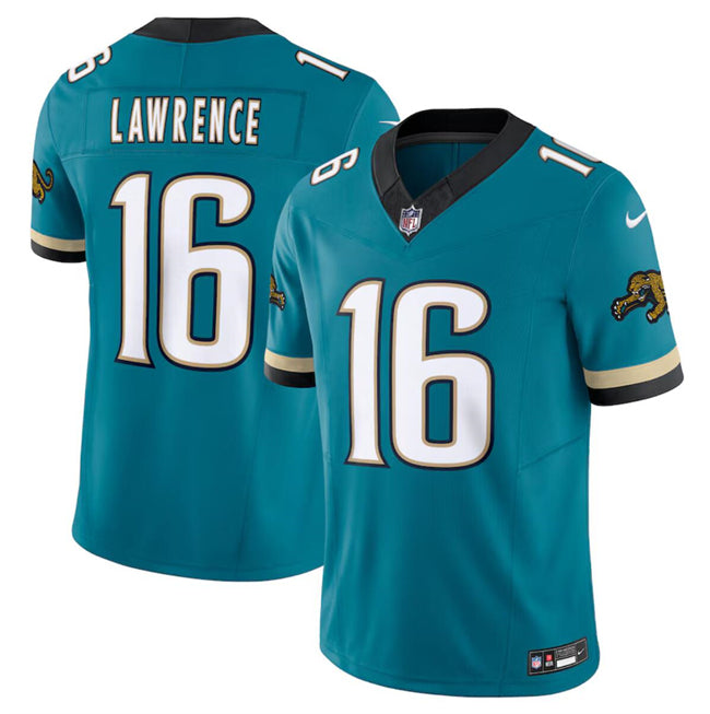 Trevor Lawrence Jacksonville Jaguars teal FUSE jersey