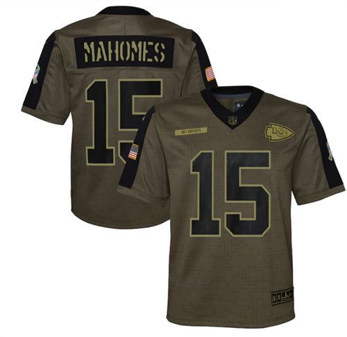 Patrick Mahomes Kansas City Chiefs olive Salute To Service jersey