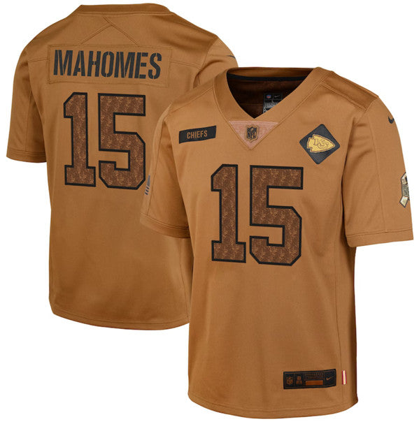 Patrick Mahomes Kansas City Chiefs brown Salute To Service jersey