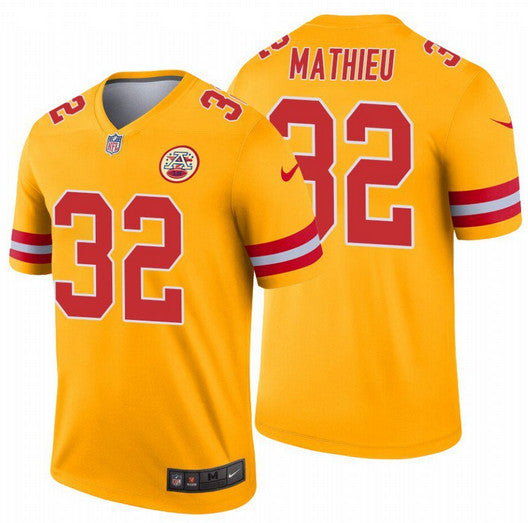 Tyrann Mathieu Kansas City Chiefs gold Inverted Legend jersey