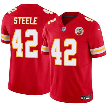 Carson Steele Kansas City Chiefs red FUSE jersey