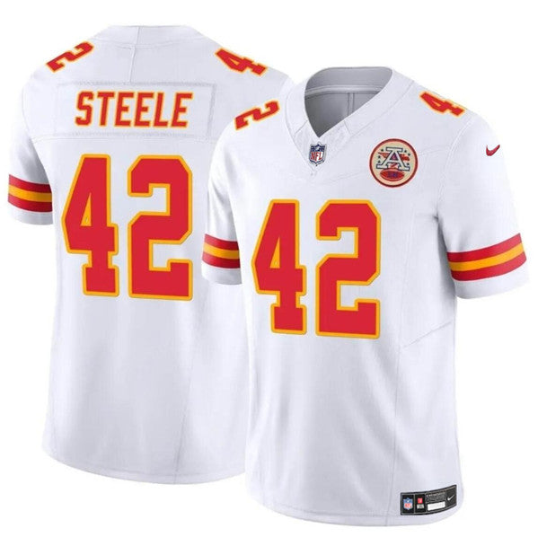 Carson Steele Kansas City Chiefs white FUSE jersey