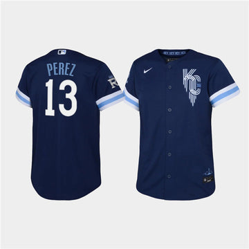 Salvador Perez Kansas City Royals navy City Connect jersey