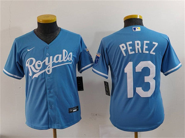 Salvador Perez Kansas City Royals blue jersey