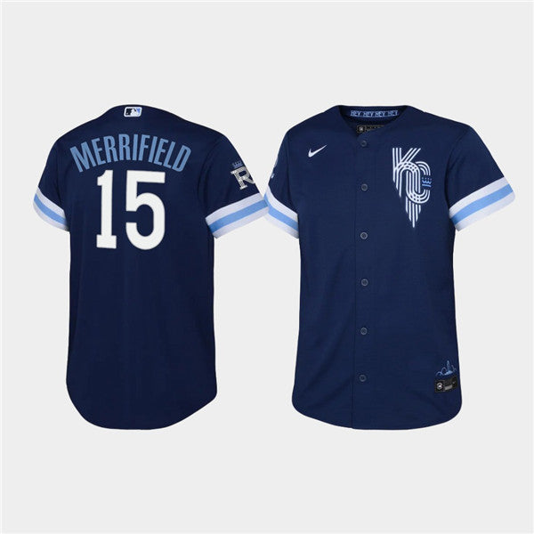 Whit Merrifield Kansas City Royals navy City Connect jersey