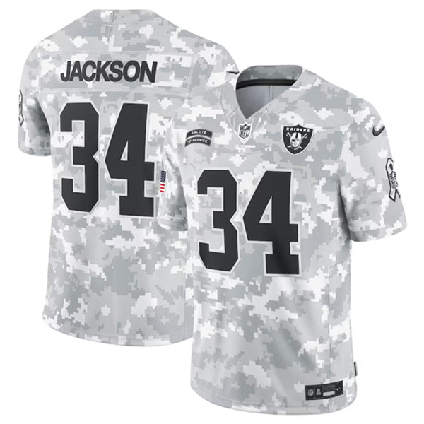 Bo Jackson Las Vegas Raiders camo Salute To Service jersey