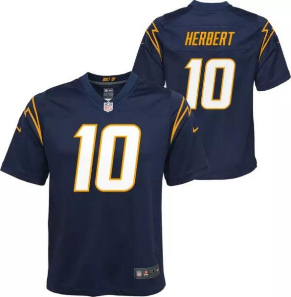 Justin Herbert Los Angeles Chargers navy Game jersey