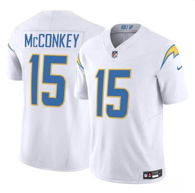 Ladd McConkey Los Angeles Chargers white FUSE jersey