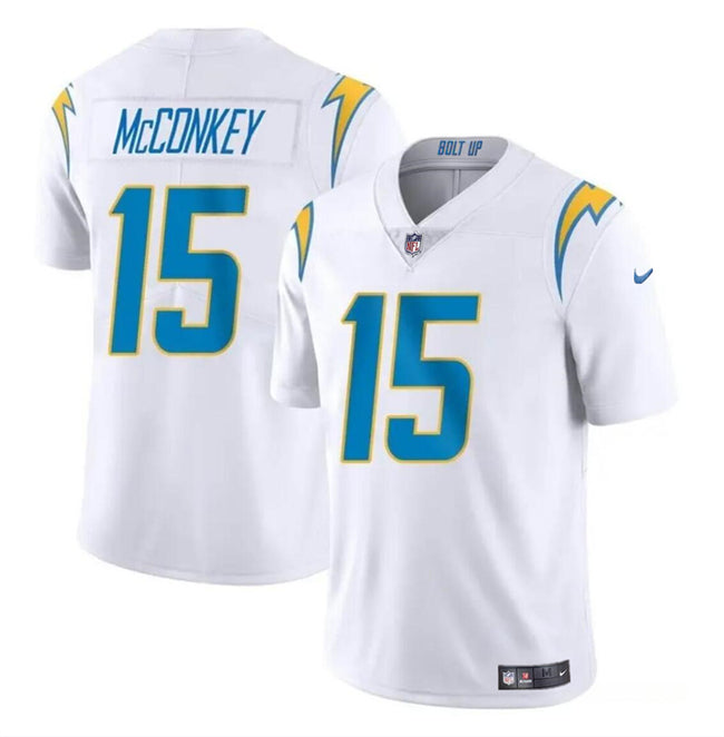 Ladd McConkey Los Angeles Chargers white jersey