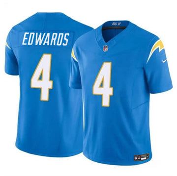 Gus Edwards Los Angeles Chargers blue FUSE jersey