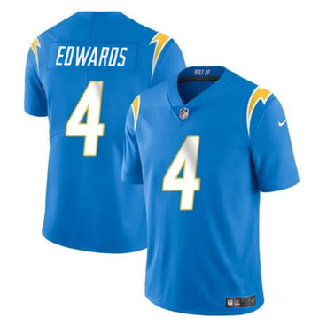 Gus Edwards Los Angeles Chargers blue jersey