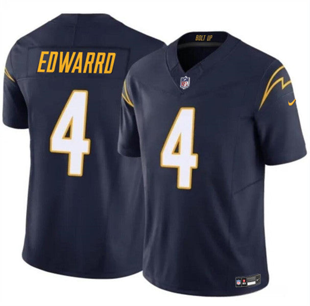 Gus Edwards Los Angeles Chargers navy FUSE jersey